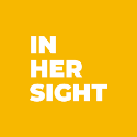 in her sight logo - yellow and white