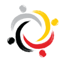 partnership with native americans logo - black, grey, yellow and red