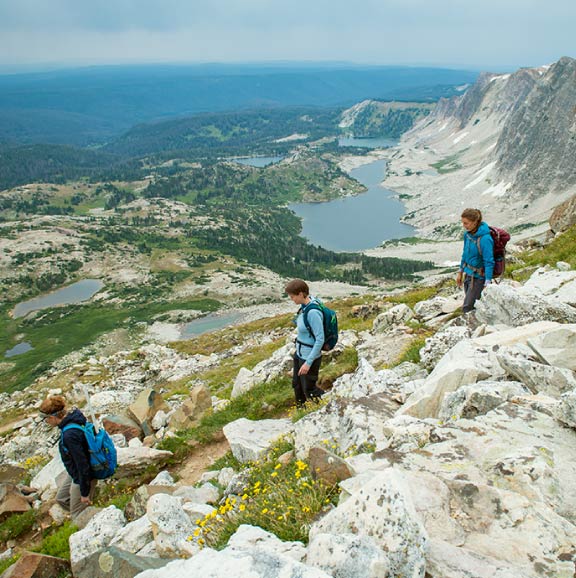 Hikers on Medicine Bow Peak