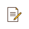 paper and  yellow pencil icon