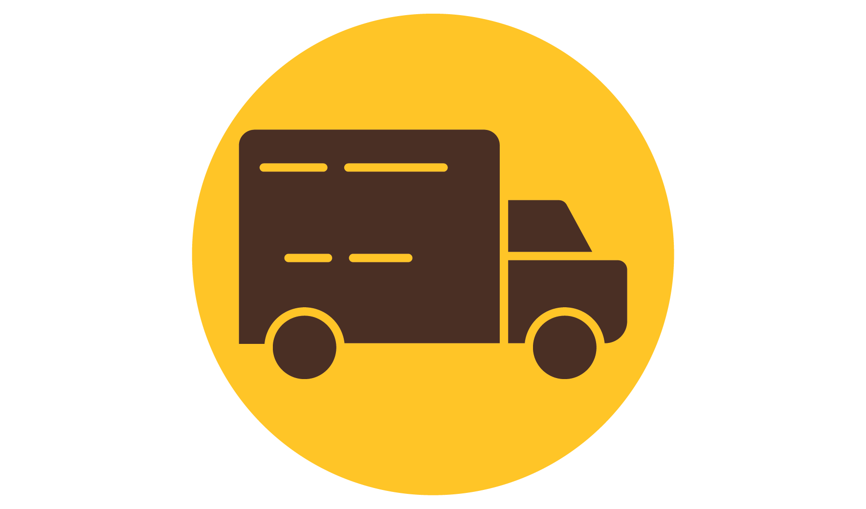 Icon of person with a delivery truck