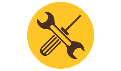 Icon of a hammer and screwdrivier