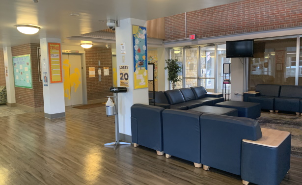 Lounge area in residence hall
