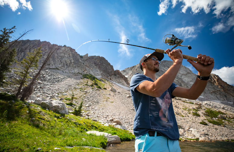 Man enjoying a day of fishing at medicine bow 