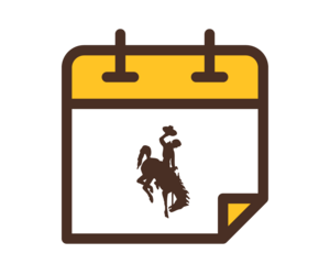 Calendar icon with a bucking horse inside it