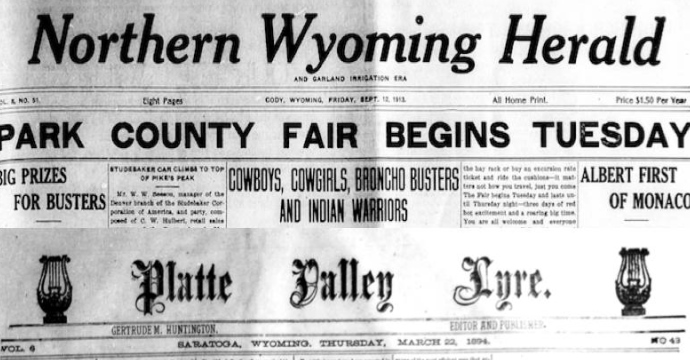 Black and white scan of the Northern Wyoming Herald.