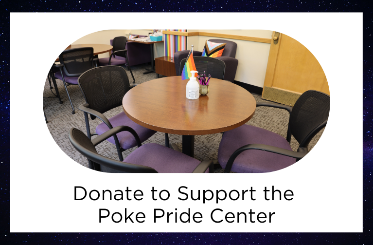 Donate to support the mrc title with picture of Poke Pride Center and Multicultural Resource Center 
