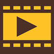 icon of filmstrip with arrow