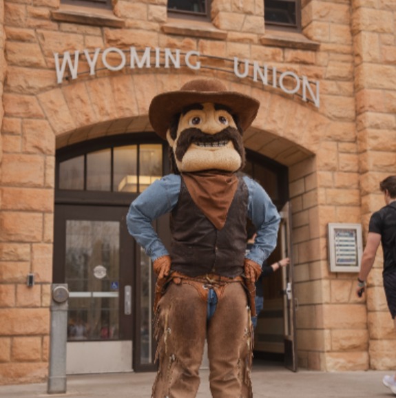 Pistol Pete outside of Wyoming Union