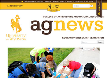 AgNews website homepage